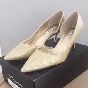 Nina gold kitten heel. Never been worn